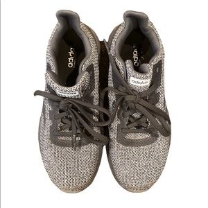 Adidas Cloud Foam Shoes Womens 7 Gray Lace Up Running Sneakers